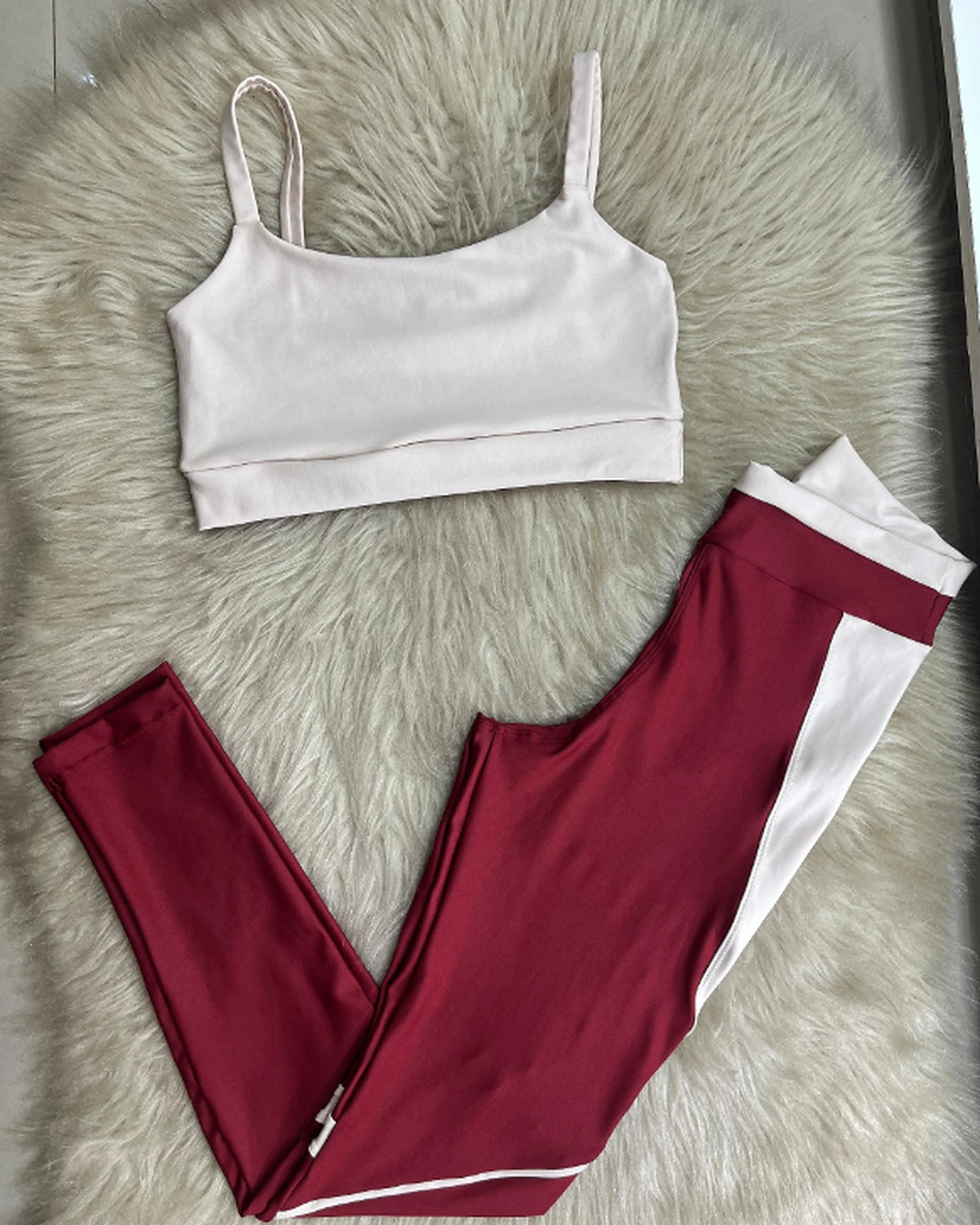 Legging and Straight-Strap Top Set – Marsala & Cinnamon (Nude)
