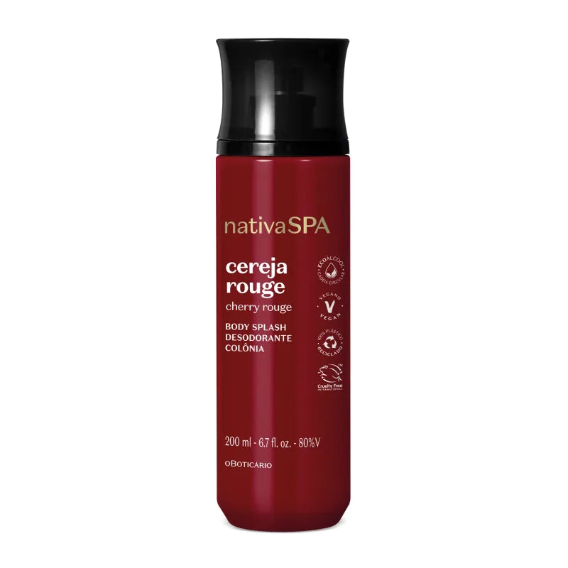 Body Splash Deodorant Cologne Nativa Spa Cherry Rouge 200ml