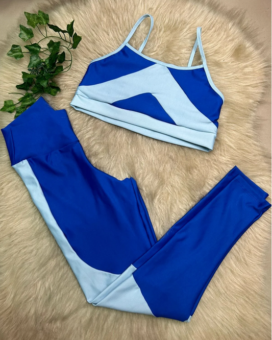 Karyne Legging Set + Top in Royal Blue + Baby Blue